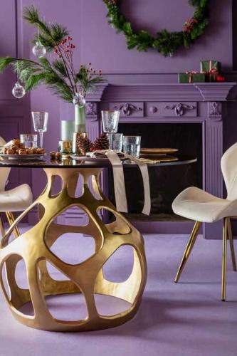 Runt Bord Vulkan Guld, 120cm Ø