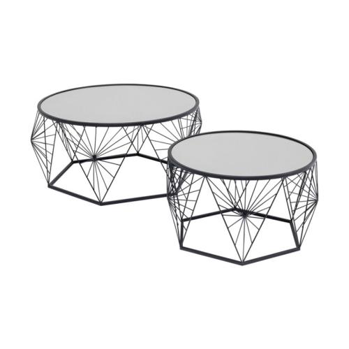 Soffbord Cobweb Svart - Set om 2 set.