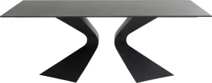 Matbord Gloria svart keramik, 200 x 100 cm