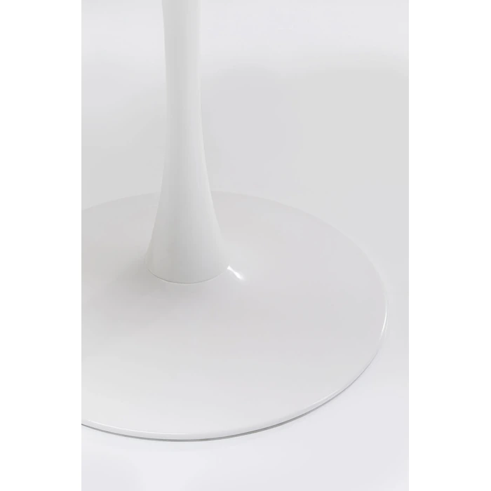 Bord Veneto - Runt Matbord Vit Marmor/Vit Ø110cm