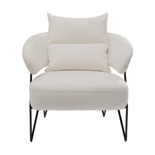 Fåtölj Peppo Vit Bouclé