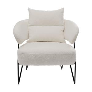 Fåtölj Peppo Vit Bouclé