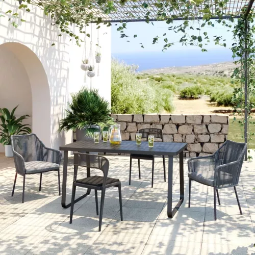 Utebord Santos marmorerad svart 143x83 cm