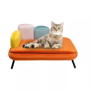 Hund- och kattbädd Diva orange, Flerfärgad/Orange, mått 47 x 84.5 x 54 cm, i huvudvy