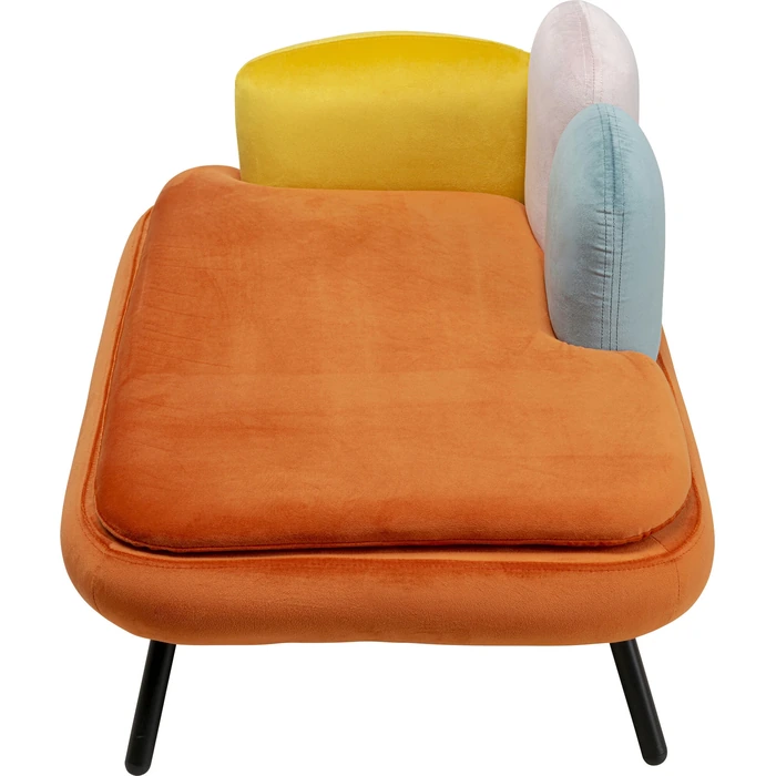 Hund- och kattbädd Diva orange, Flerfärgad/Orange, mått 47 x 84.5 x 54 cm, sedd från sidan