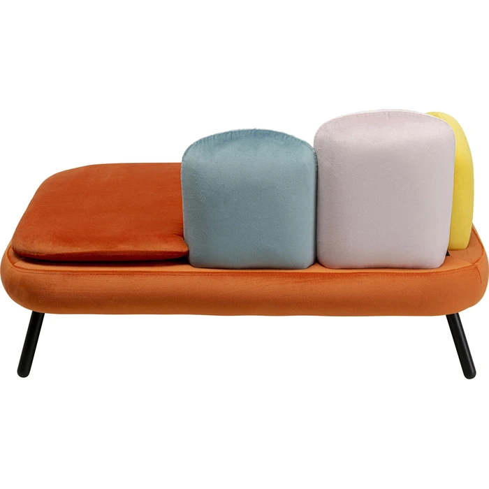 Hund- och kattbädd Diva orange, Flerfärgad/Orange, mått 47 x 84.5 x 54 cm, sedd bakifrån