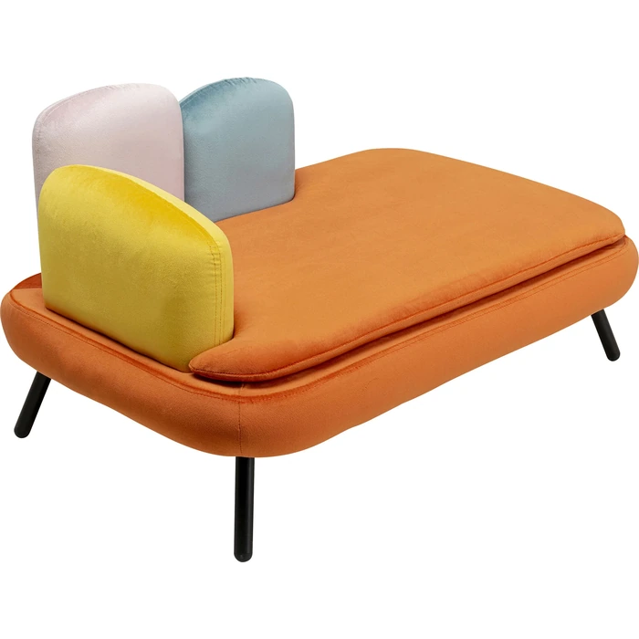 Hund- och kattbädd Diva orange, Flerfärgad/Orange, mått 47 x 84.5 x 54 cm, sedd från vänster sida