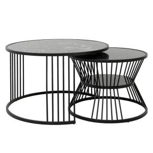 Soffbord Moa - Marmor/Svart, 2-set