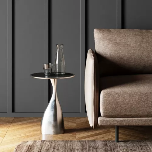 Sidobord Spacey Silver Ø36 cm