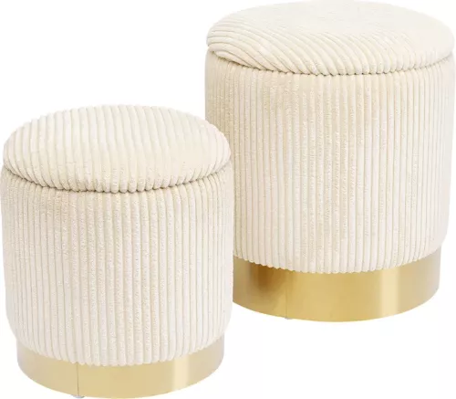 Sittpuff Soft Creme - Förvaring, 2-set