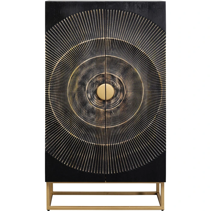 Skåp Relief Halvmåne - Mörkt trä, 140x76cm