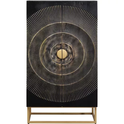 Skåp Relief Halvmåne - Mörkt trä, 140x76cm