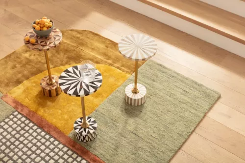 Sidobord Fun Geometry - Guld Ø40cm