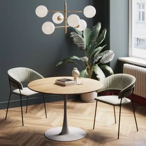 Matbord Schickeria ek/vit Ø110 cm