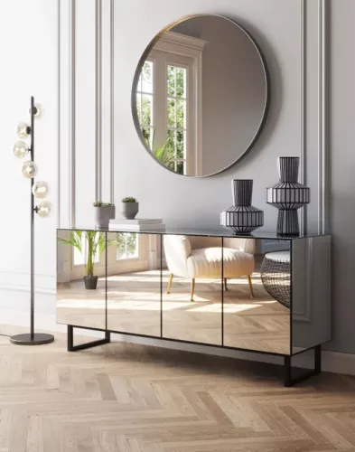 Sideboard Sia - Svart/Glas