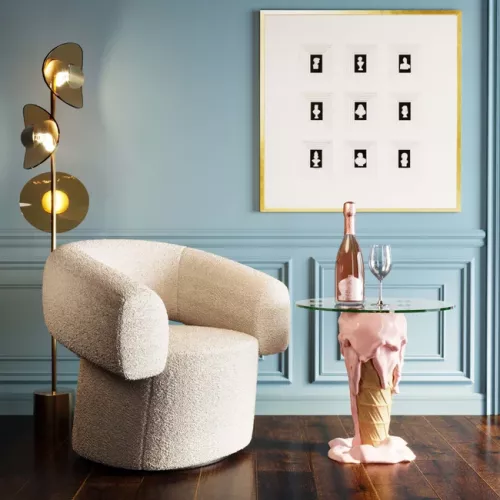 Sidobord Glasstrut - Rosa