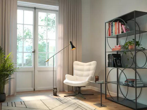 Snurrfåtölj Oscar - Vit/Teddy