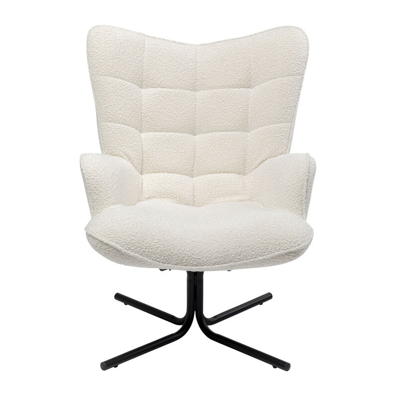 Snurrfåtölj Oscar - Vit/Teddy