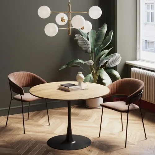 Matbord Schickeria ek/svart Ø110 cm