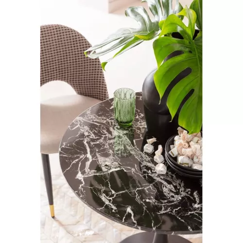 Bord Schickeria - Marmor, Svart, Ø80cm