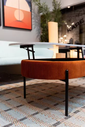 Soffbord Alex - Orange/Vit, lyftbar