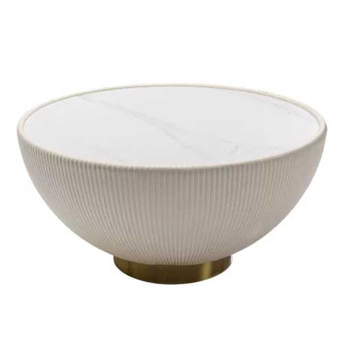 Soffbord Modern Retro - Vit Ø71cm