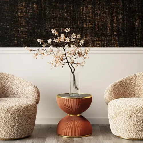 Sidobord Modern Retro - Roströd Ø47cm