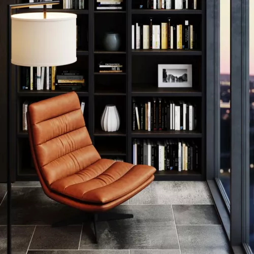 Snurrfåtölj Lido brun