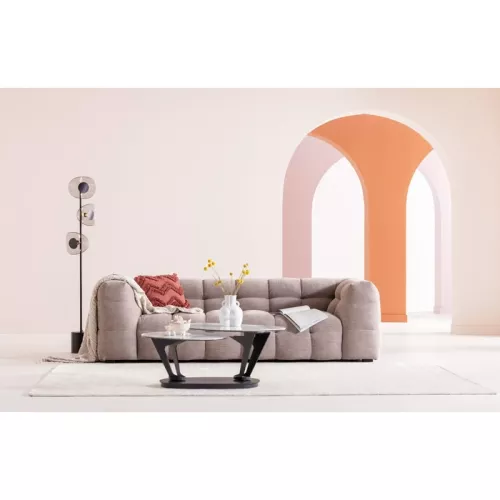 Soffa 3-sits Salamanca grå brun 240 cm
