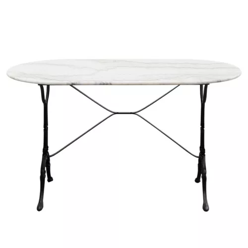 Cafébord Paris - Vit Marmor Oval