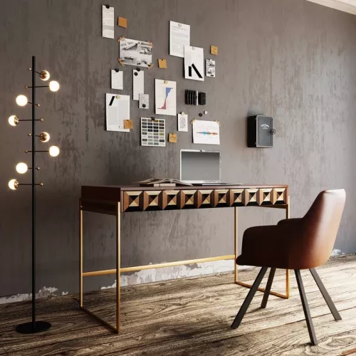 Skrivbord Silencio – Valnötsfanér, 120x76cm