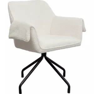 Snurrstol med Armstöd – Bouclé Creme