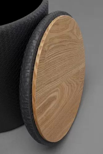 Sittpuff Flätad - Svart