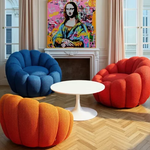 Snurrfåtölj Peppo Bloom - Röd