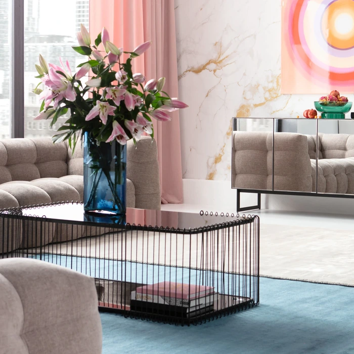 Soffbord Wire Double svart, 120 × 60 cm