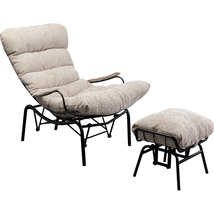Fåtölj Vienna Swing med pall, beige