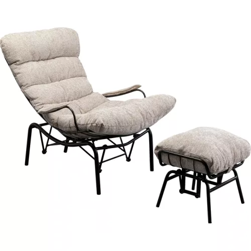 Fåtölj Vienna Swing med pall, beige