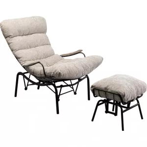 Fåtölj Vienna Swing med pall, beige