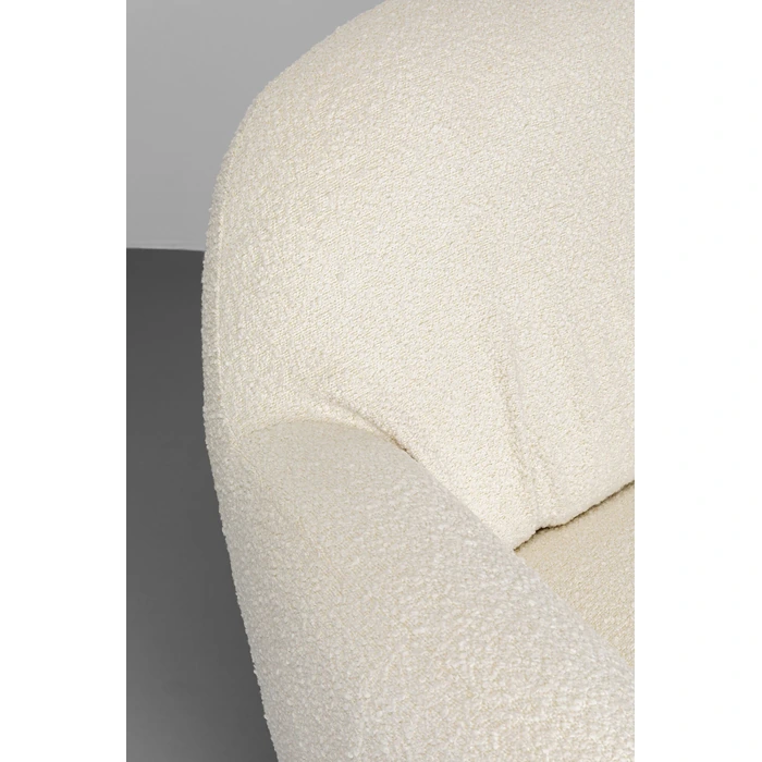 Snurrfåtölj Nube bouclé offwhite, Vit, mått 90 x 88 x 77 cm, med fokus på sits och rygg