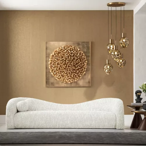 Soffa – Melange Creme, 3-sits (261 cm)