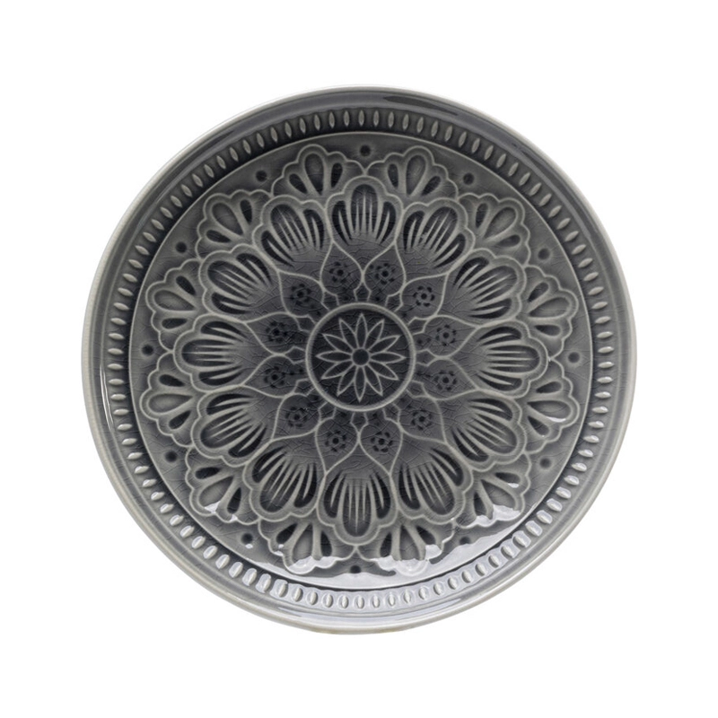 Tallrik Mandala Grå Ø21 cm, 4-pack