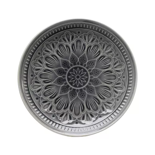 Tallrik Mandala Grå Ø21 cm, 4-pack
