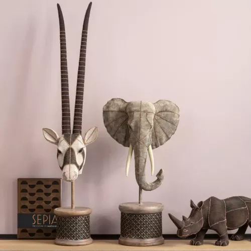 Dekor Antelope Head - Skulptur På Fot, 79cm