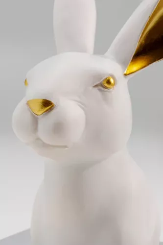 Bokstöd Kanin - Vit/Guld