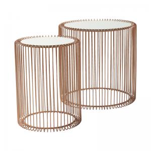 Sidobord Wire Koppar - set om 2 st.