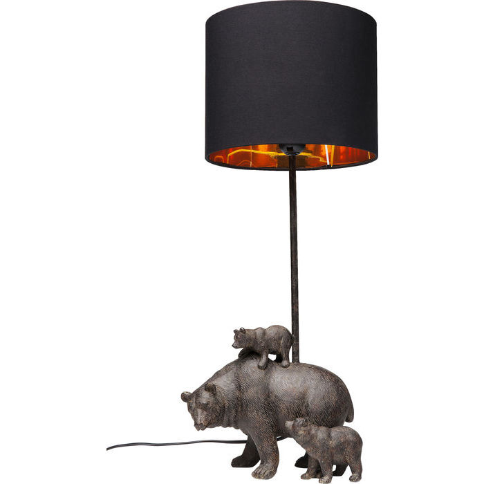 Lampa med fot av björnar