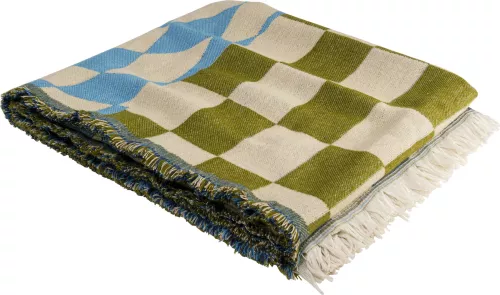 Pläd Checker Blue Green 170x130cm