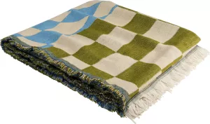 Pläd Checker Blue Green 170x130cm