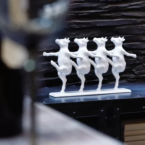 Skulptur Dancing Cows - Vit