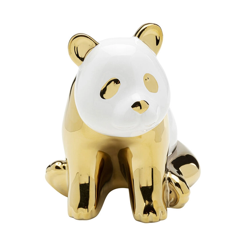 Dekor Panda - Guld/Vit, 18cm